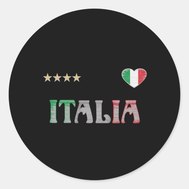 Italy Soccer Football Fan Shirt Flag Classic Round Sticker (Front)