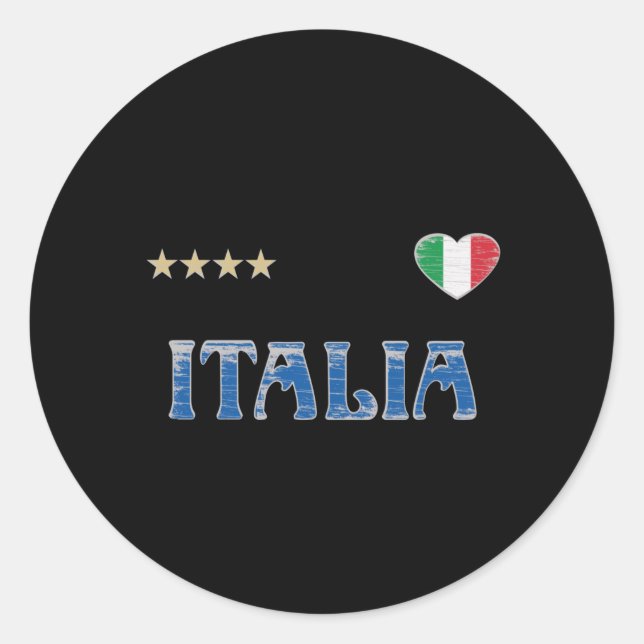 Italy Soccer Football Fan Shirt Flag Classic Round Sticker (Front)