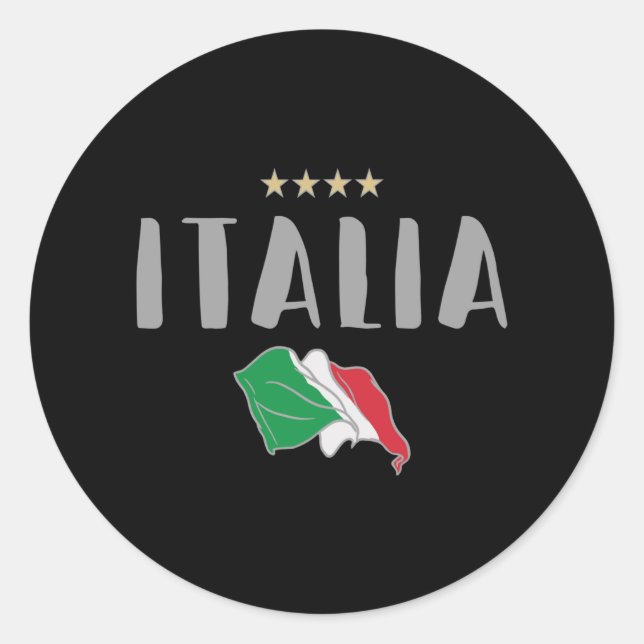 Italy Soccer Football Fan Shirt Flag Classic Round Sticker (Front)