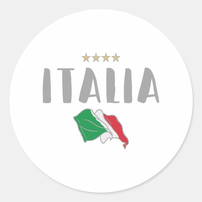 Italy Soccer Football Fan Shirt Flag Classic Round Sticker (Front)