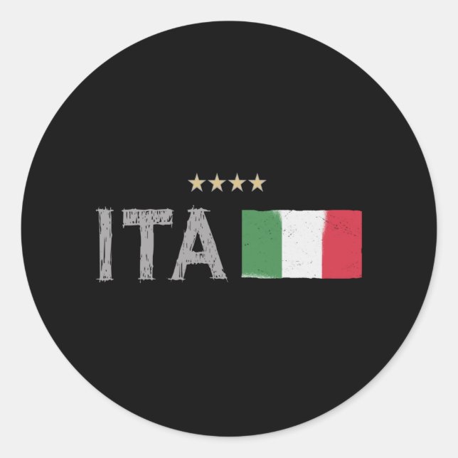 Italy Soccer Football Fan Shirt Flag Classic Round Sticker (Front)