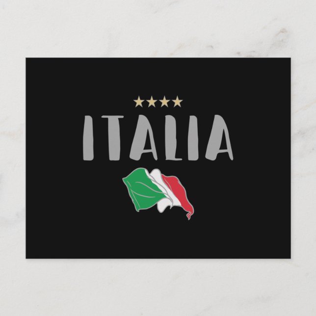 Italy Soccer Football Fan Shirt Flag Postcard (Front)