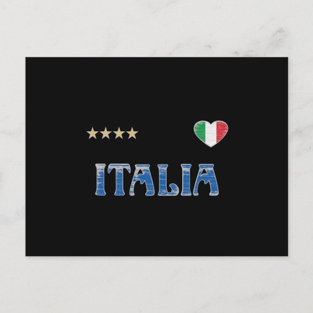 Italy Soccer Football Fan Shirt Flag Postcard (Front)