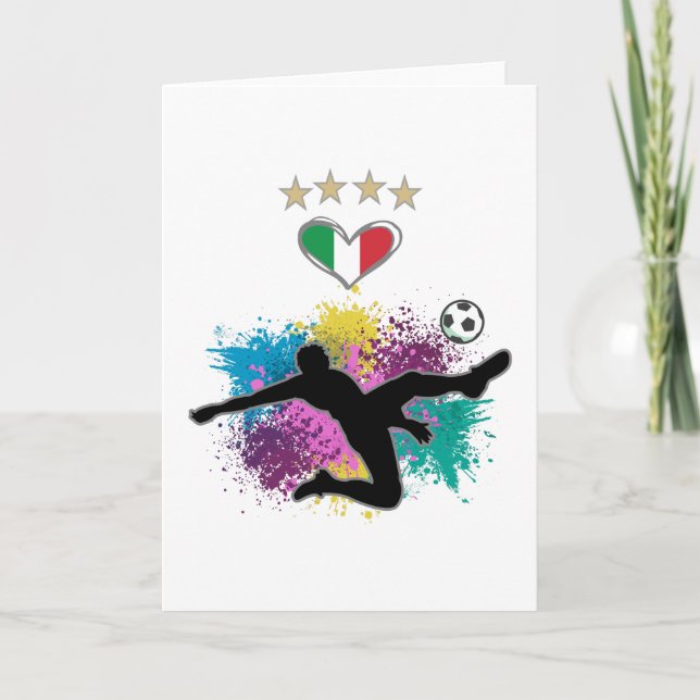 Italy Soccer Football Fan Shirt Flag Splash Card (Front)