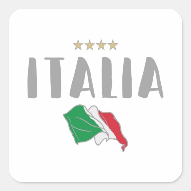 Italy Soccer Football Fan Shirt Flag Square Sticker (Front)