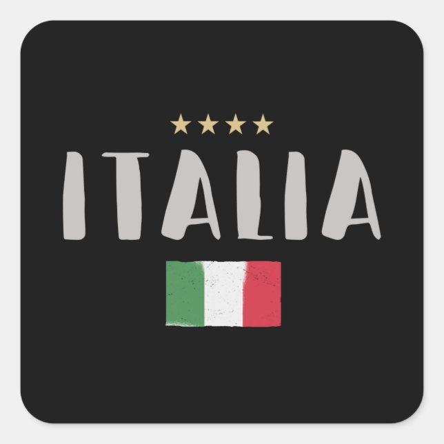 Italy Soccer Football Fan Shirt Flag Square Sticker (Front)