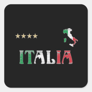 Italy Soccer Football Fan Shirt Flag Square Sticker