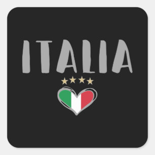 Italy Soccer Football Fan Shirt Flag Square Sticker