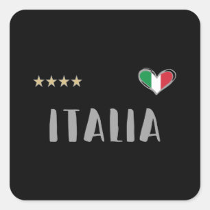 Italy Soccer Football Fan Shirt Flag Square Sticker