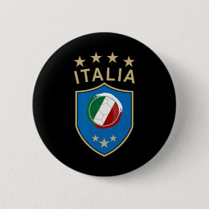 Italy Soccer - Italian Italia Flag Footbyll Player 6 Cm Round Badge
