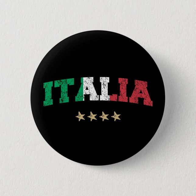 Italy Soccer Shirt Football Fan Italian Flag 6 Cm Round Badge (Front)