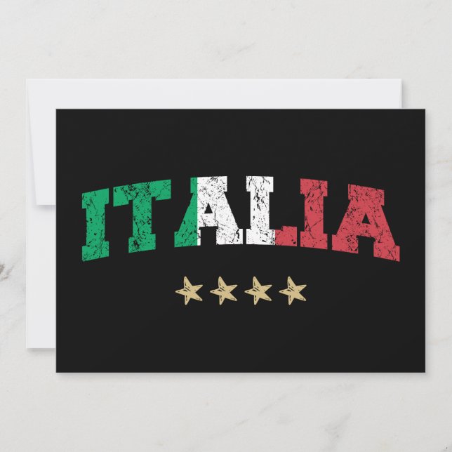 Italy Soccer Shirt Football Fan Italian Flag Invitation (Front)