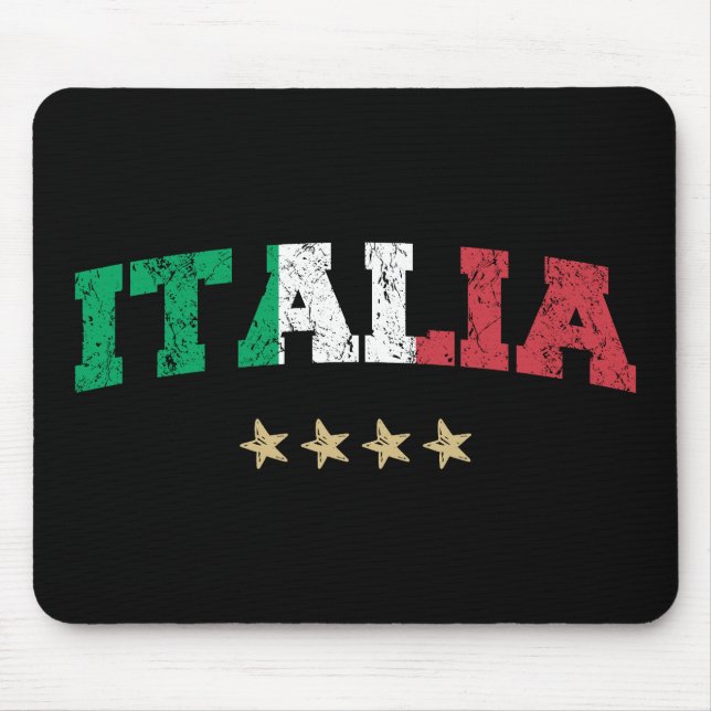 Italy Soccer Shirt Football Fan Italian Flag Mouse Mat (Front)