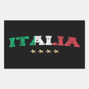 Italy Soccer Shirt Football Fan Italian Flag Rectangular Sticker