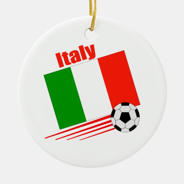 Italy Soccer Team Ceramic Tree Decoration (Front)