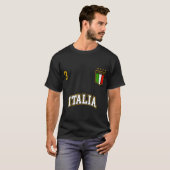 Italy Soccer Team Number 3 Sports Italian Flag T-Shirt (Front Full)