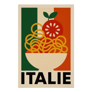 ITALY - Spaghetti and Tomato in Visual Explosion Poster