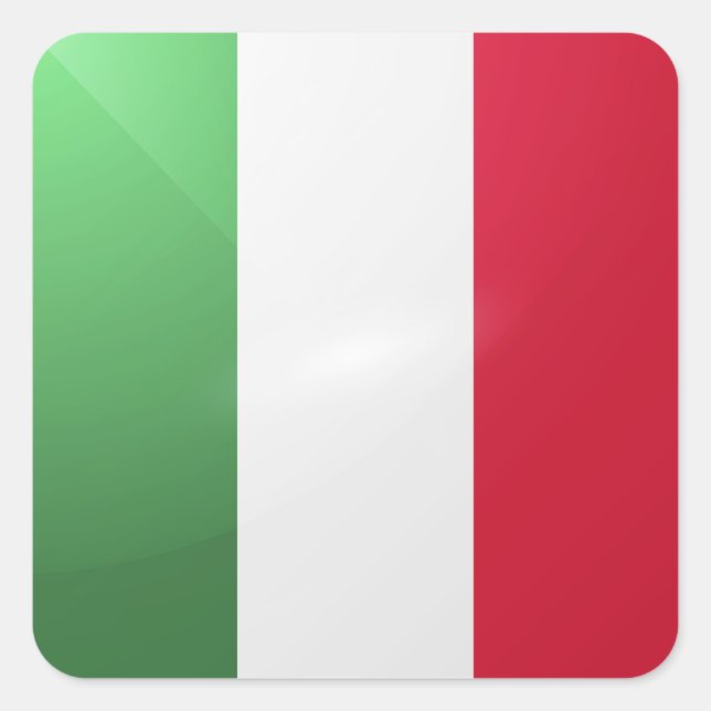 Italy square glossy flag sticker (Front)