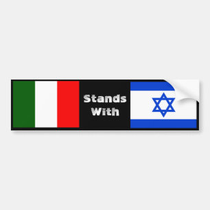 Italy Stands With Israel Bumper Sticker