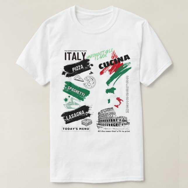 Italy Style CuisineHiphop Streetstyle T-Shirt (Design Front)