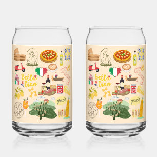 Italy Symbols Can Glass