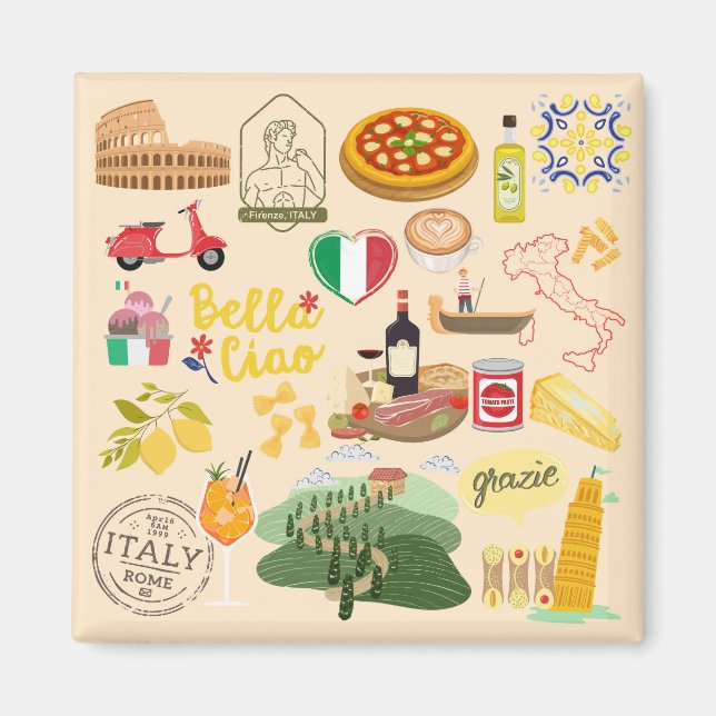 Italy Symbols Magnet (Front)