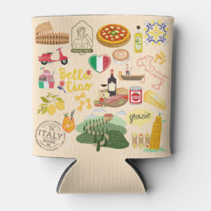 Italy Symbols Travel Lovers Can Cooler