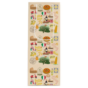 Italy Symbols Travel Lovers Wine Gift Bag