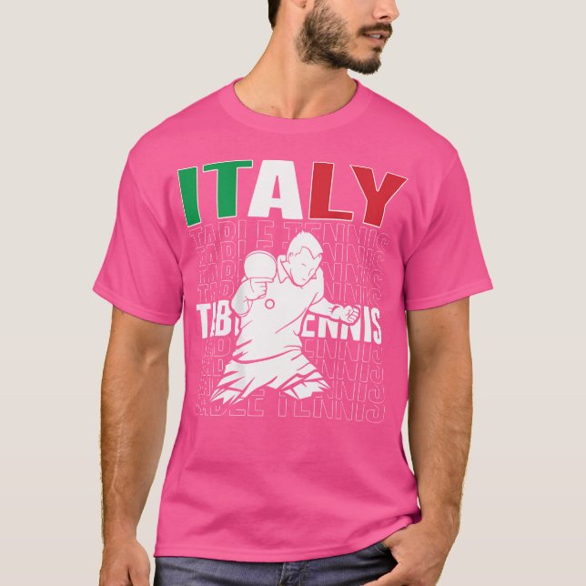 Italy Table Tennis Lovers - Support Italian Ping P T-Shirt (Front)