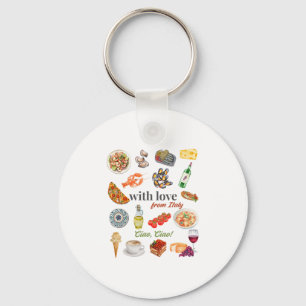 Italy Tourist Vacation Italian Food Seafood Rome S Key Ring