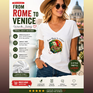 Italy Travel Landmarks Collage T-Shirt Rome Veni