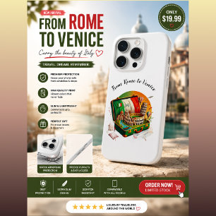 Italy Travel Landmarks iPhone Case   Rome Venice T