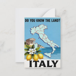 Italy Travel Poster, Card