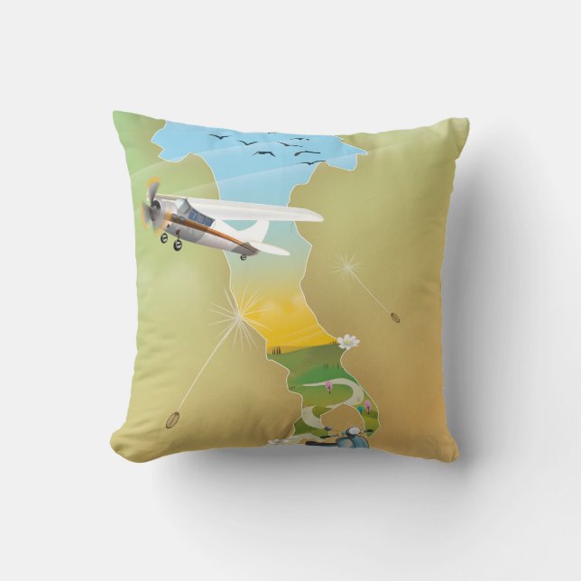Italy Travel poster. Cushion (Front)
