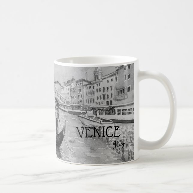 Italy Travel - VENICE black and white souvenir Coffee Mug (Right)