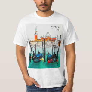 Italy Travel - VENICE watercolor souvenir  T-Shirt