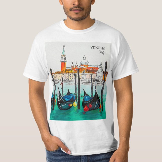Italy Travel - VENICE watercolor souvenir  T-Shirt (Front)