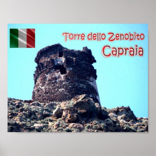 Italy - Tuscany - Capraia - Zenobito Tower - Poster