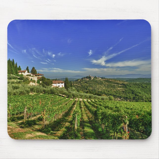 Italy, Tuscany, Greve. The vineyards of Castello Mouse Mat (Front)