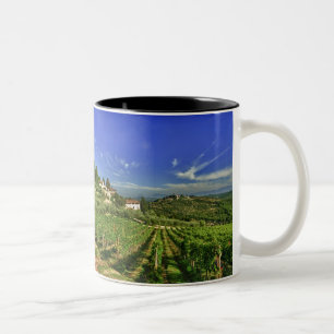 Italy, Tuscany, Greve. The vineyards of Castello Two-Tone Coffee Mug