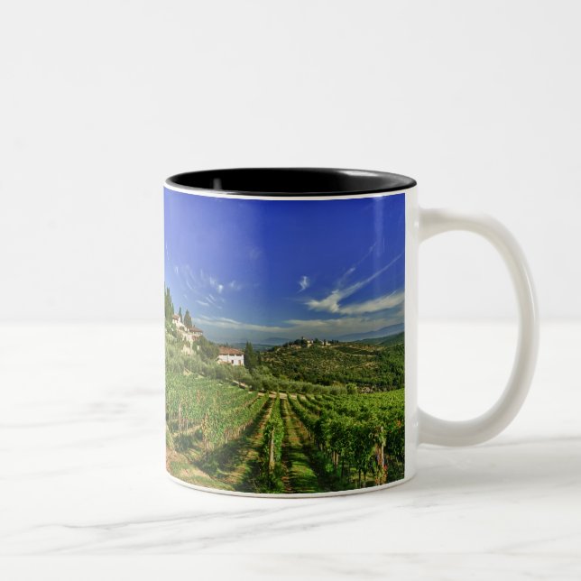 Italy, Tuscany, Greve. The vineyards of Castello Two-Tone Coffee Mug (Right)