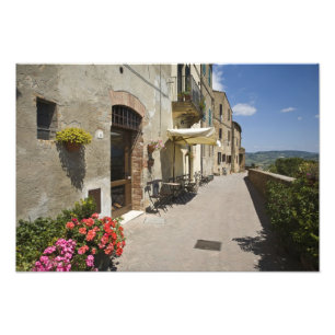 Italy, Tuscany, Pienza. Outer walkway around Photo Print