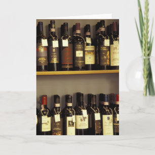 Italy, Tuscany, Pienza Wine display in shop Card