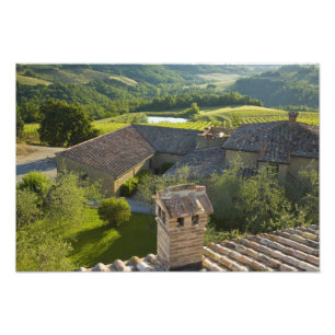 Italy, Tuscany. Roofop view of the villa Photo Print