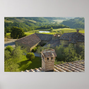 Italy, Tuscany. Roofop view of the villa Poster
