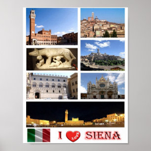 Italy - Tuscany - Siena - I Love - Poster