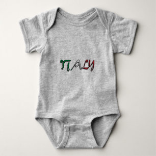Italy Typography Country Flag Colours Baby Bodysuit