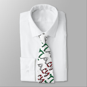 Italy Typography Country Flag Colours Tie