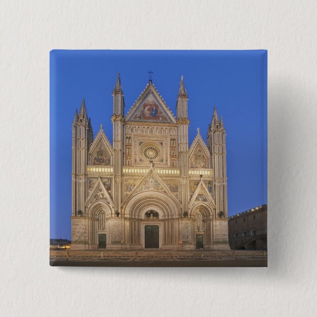 Italy, Umbria, Orvieto, Orvieto Cathedral 15 Cm Square Badge (Front)
