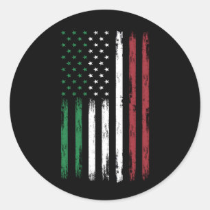 Italy USA Flag 4th Of July Patriotic American Ital Classic Round Sticker